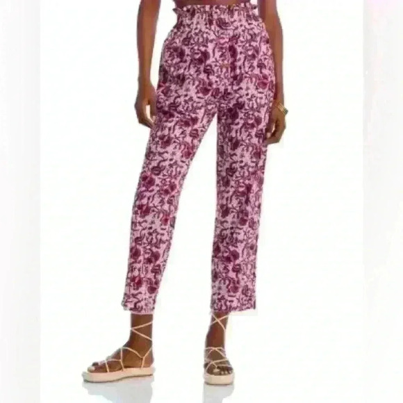 NWT Charina Sarte Ibiza Paperbag Waist Printed Pants Size Large $224 MSRP - Picture 4 of 11